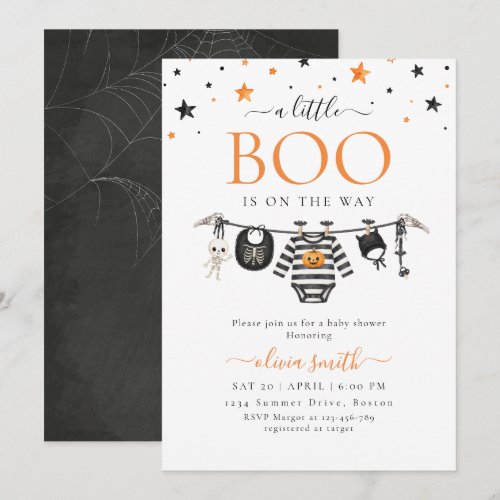A Little Boo Is On the Way Hlloween Baby Shower Invitation