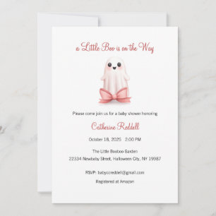 A Little Boo is on the Way Invitation, Halloween Invitation