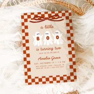 A Little Boo is Turning Two Orange 2nd Birthday Invitation