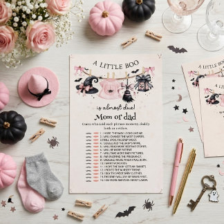 A Little Boo Mom or Dad Pink Halloween Baby Shower