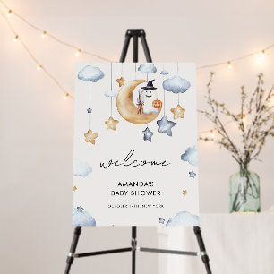 A Little Boo Moon Stars Baby Shower Welcome Sign
