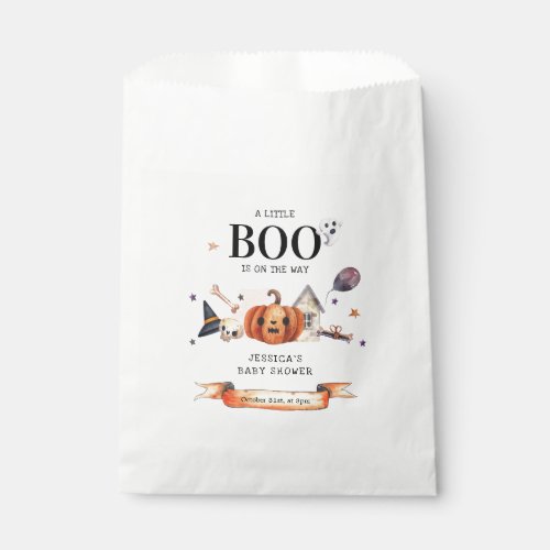A Little Boo on the Way Halloween Baby Shower Favor Bag