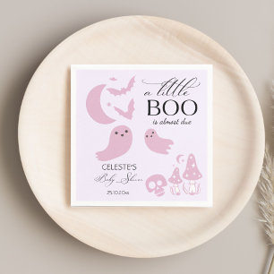 A little boo pastel pink Halloween baby shower Napkins