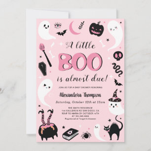 A little Boo Pink Halloween Baby Shower Invitation