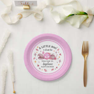 A Little Boo Pink Halloween Baby Shower Paper Plates