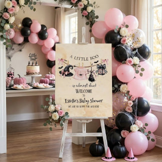 A Little Boo Pink Halloween Party Baby Shower Foam Board