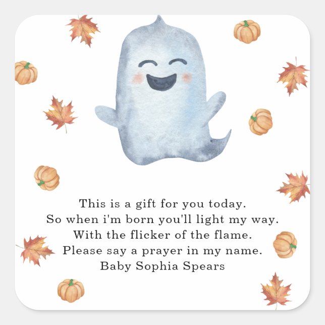 A little Boo. Prayer candle label (Front)