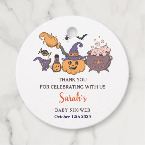 A Little Boo pumpkin  bat Halloween Baby Shower Favor Tags