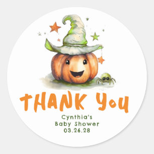 A Little Boo Pumpkin Cute Halloween Baby Shower Classic Round Sticker