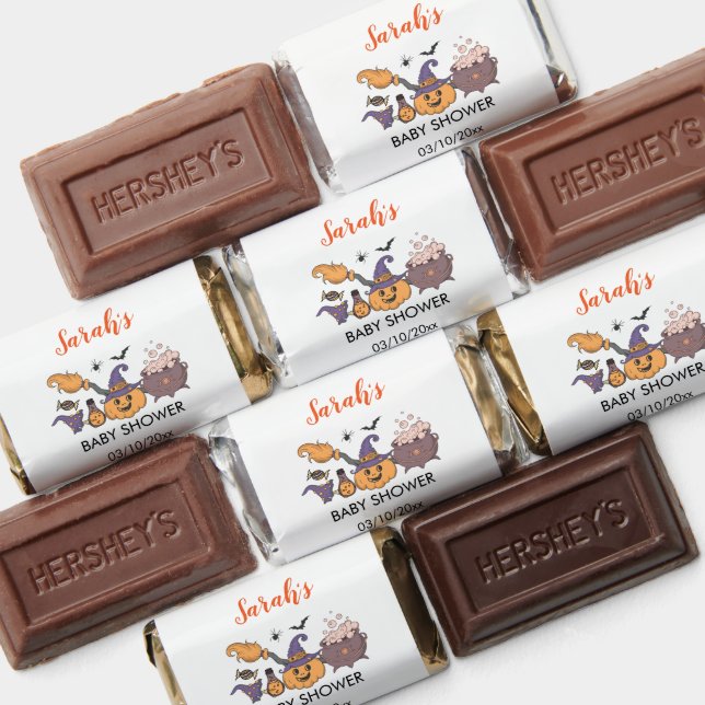 A Little Boo Pumpkin Halloween witch Baby Shower  Hershey's Miniatures (Assorted)