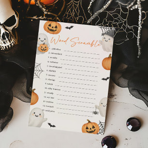 A Little Boo Pumpkin Halloween Word Scramble Game