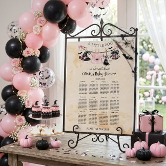 A Little Boo Spooky Pink Halloween Baby Shower Foam Board