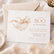 A Little Boo Watercolor Halloween Baby Shower
