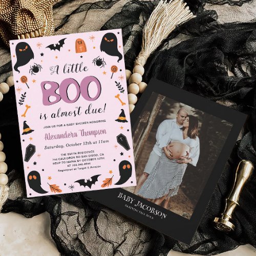 A little Boo Witchy Halloween Baby Shower Invitation