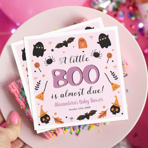 A little Boo Witchy Halloween Baby Shower Napkins