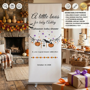 A Little Boos Halloween Baby Shower  Retractable Banner