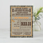 A Little Boys Hunting Camo Baby Shower Invitations (Standing Front)