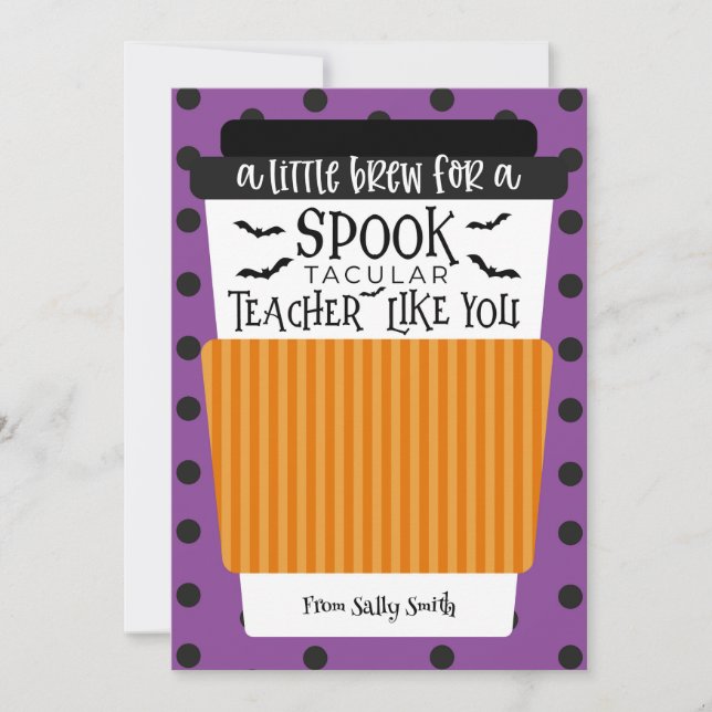 A Little Brew For a Spooktacular Teacher Coffee Invitation (Front)