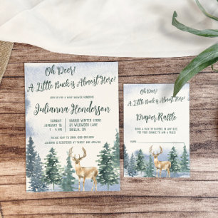 A Little Buck is Almost Here! Diaper Raffle Enclosure Card