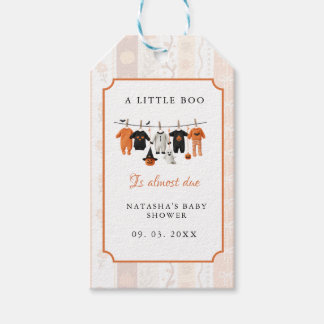 A little bue Halloween is almost due baby shower Gift Tags
