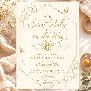 A Little Bumblebee Baby Shower Mommy Bee Vintage Invitation