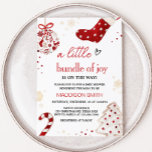 A Little Bundle of Joy Christmas Baby Shower  Invitation<br><div class="desc">Welcome your little one with our heartwarming Christmas Minimalist Baby Shower Invitation Printable. Personalize to share the joy with your loved ones!

BS548</div>