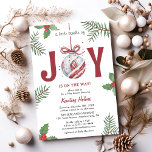 A Little Bundle of Joy! Christmas Baby Shower Invitation<br><div class="desc">Spread joy this holiday season with our festive and inclusive Christmas Baby Shower Invitation. Our design features traditional red, white, and green colors, adorned with festive fir tree branches and holly berries. The charming phrase 'a little bundle of JOY' celebrates the arrival of your precious baby. Our playful lettering and...</div>