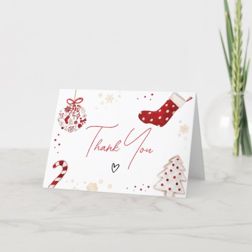 A Little Bundle of Joy Christmas Baby Shower  Thank You Card
