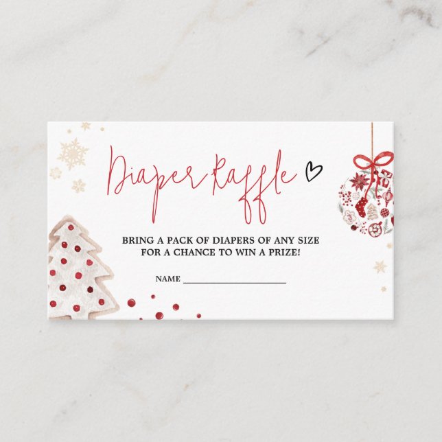 A Little Bundle of Joy Christmas Diaper Raffle Enclosure Card (Front)