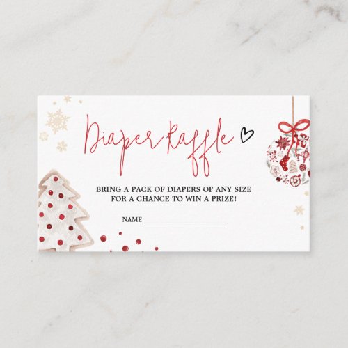 A Little Bundle of Joy Christmas Diaper Raffle Enclosure Card