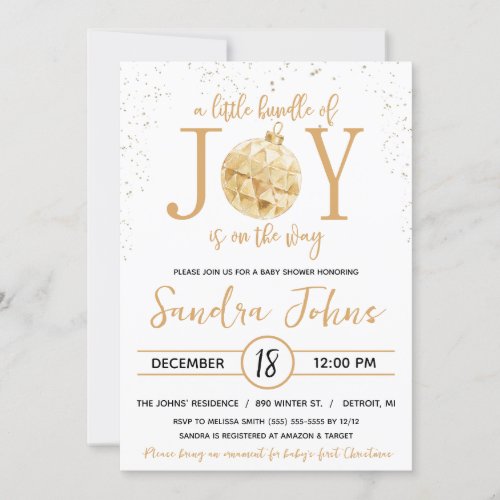 A Little Bundle of Joy is on the Way Baby Shower Invitation