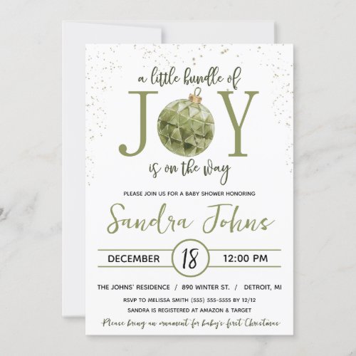 A Little Bundle of Joy is on the Way Baby Shower Invitation