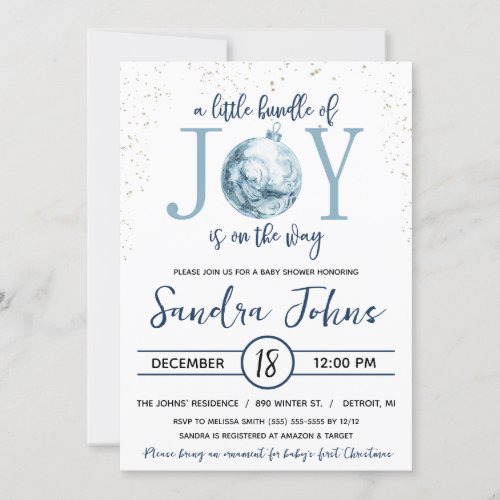 A Little Bundle of Joy is on the Way Baby Shower Invitation