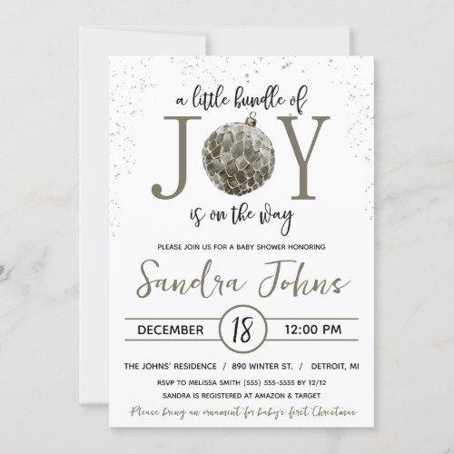 A Little Bundle of Joy is on the Way Baby Shower Invitation