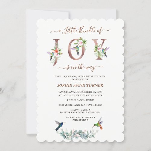 A Little Bundle Of Joy Pink Hibiscus Baby Shower Invitation