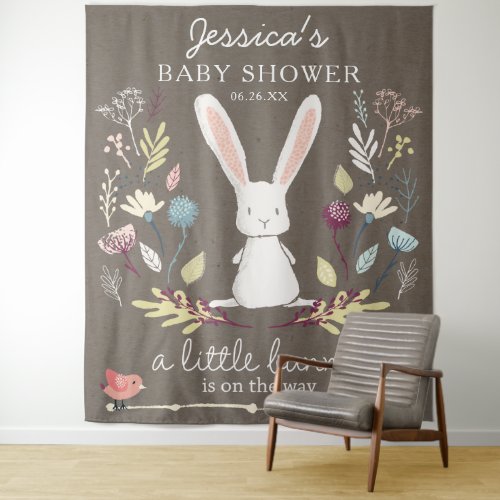 A Little Bunny Baby Shower Decor Tapestry