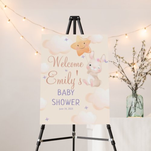 A Little Bunny Baby Shower Gender Neutral Welcome Foam Board