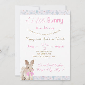 A Little Bunny Baby Shower Invitation