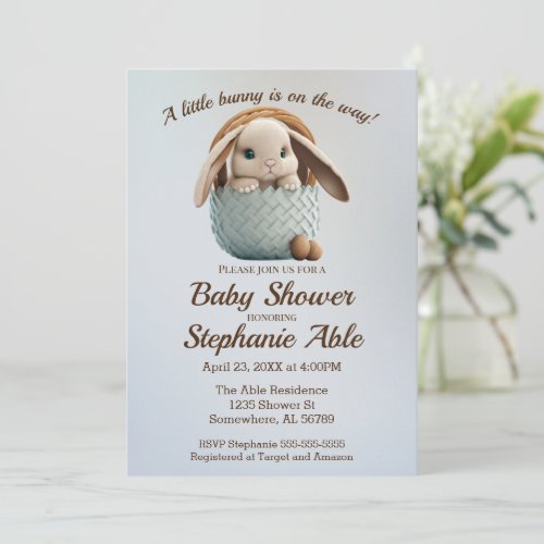 A Little Bunny Baby Shower Invitation