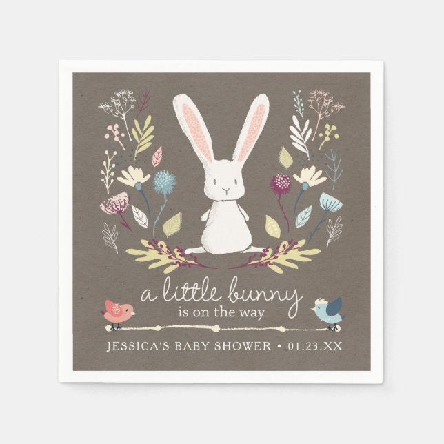 A Little Bunny Baby Shower Napkins (Front)