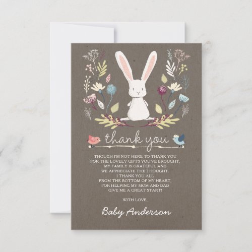 A Little Bunny Baby Shower Thank You Card