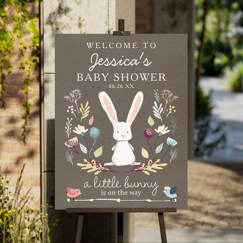 A Little Bunny Baby Shower Welcome Sign