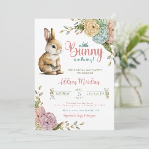 A Little Bunny Easter Baby Shower Invitation