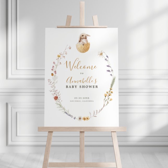 A little Bunny Easter Baby Shower Welcome Sign (Creator Uploaded)