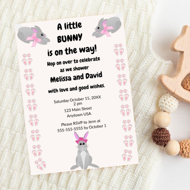 A little Bunny (girl) is on the way Invitation (Creator Uploaded)