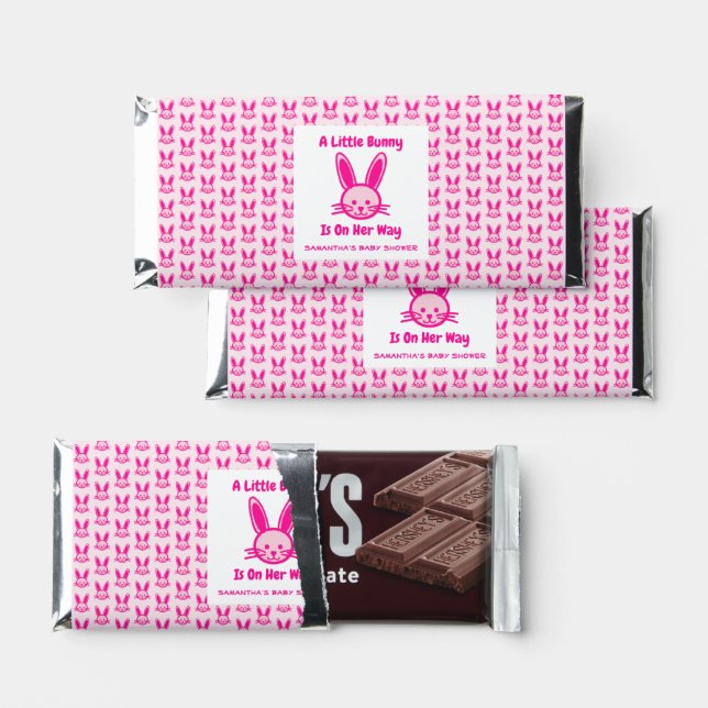 A Little Bunny Is On Her Way Hershey Bar Favors (Front)