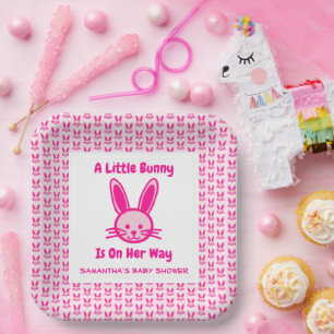 A Little Bunny Is On Her Way Paper Plates