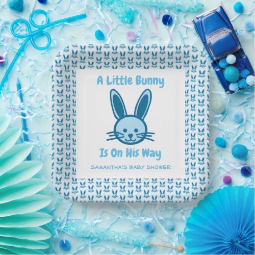 A Little Bunny Is On His Way Paper Plate