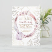 A Little Bunny Is On The Way Baby Shower Invitation (Standing Front)