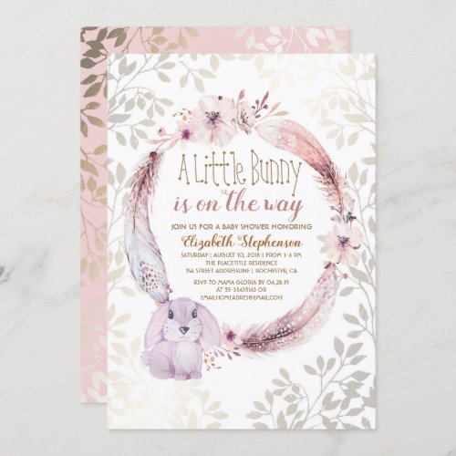 A Little Bunny Is On The Way Baby Shower Invitation